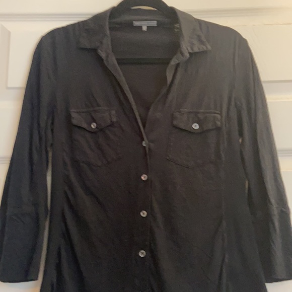 James Perse Knit Shirt Sz 3 (L) Black - Picture 3 of 5
